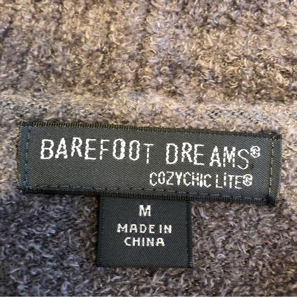 Barefoot Dreams CozyChic Lite taupe open front long cardigan size Medium - Picture 9 of 15